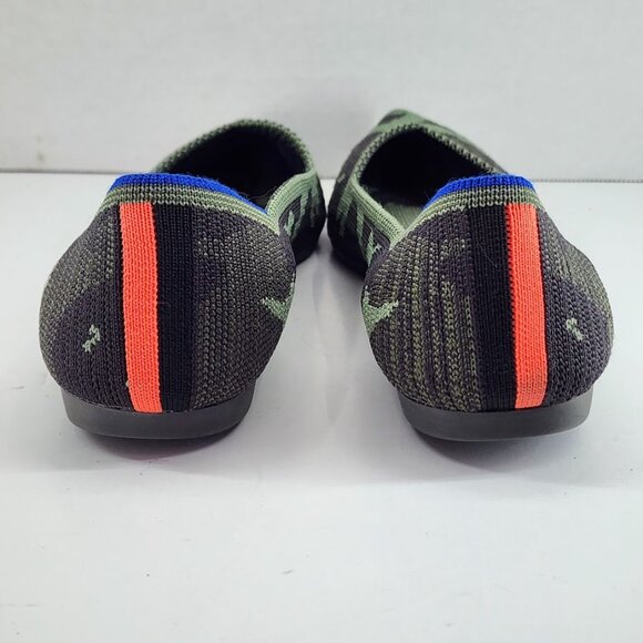 Rothy's The Point Olive Green Camo Retired Pointy Toe Ballet Flat Size 8.5 - Picture 10 of 10